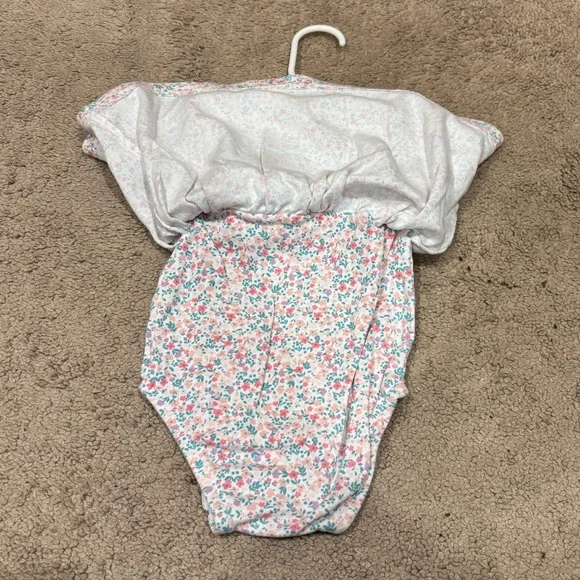 Carter's Pink and Blue Floral Baby Dress with Coordinating Sweater (Size: 6 mo) - Picture 8 of 10